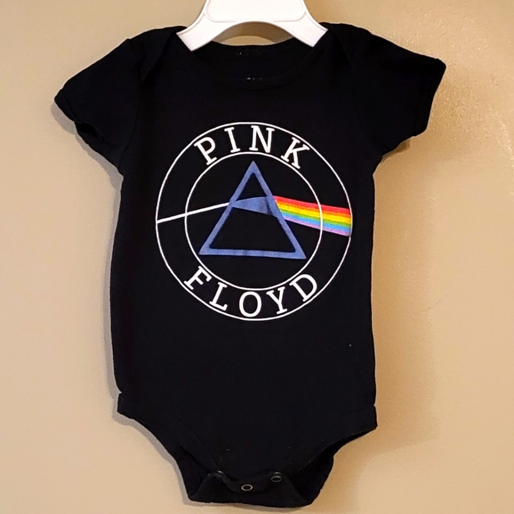 Pink Floyd black short sleeve onesie/bodysuit